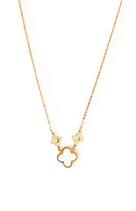 Single White Clover Necklace Slide 1