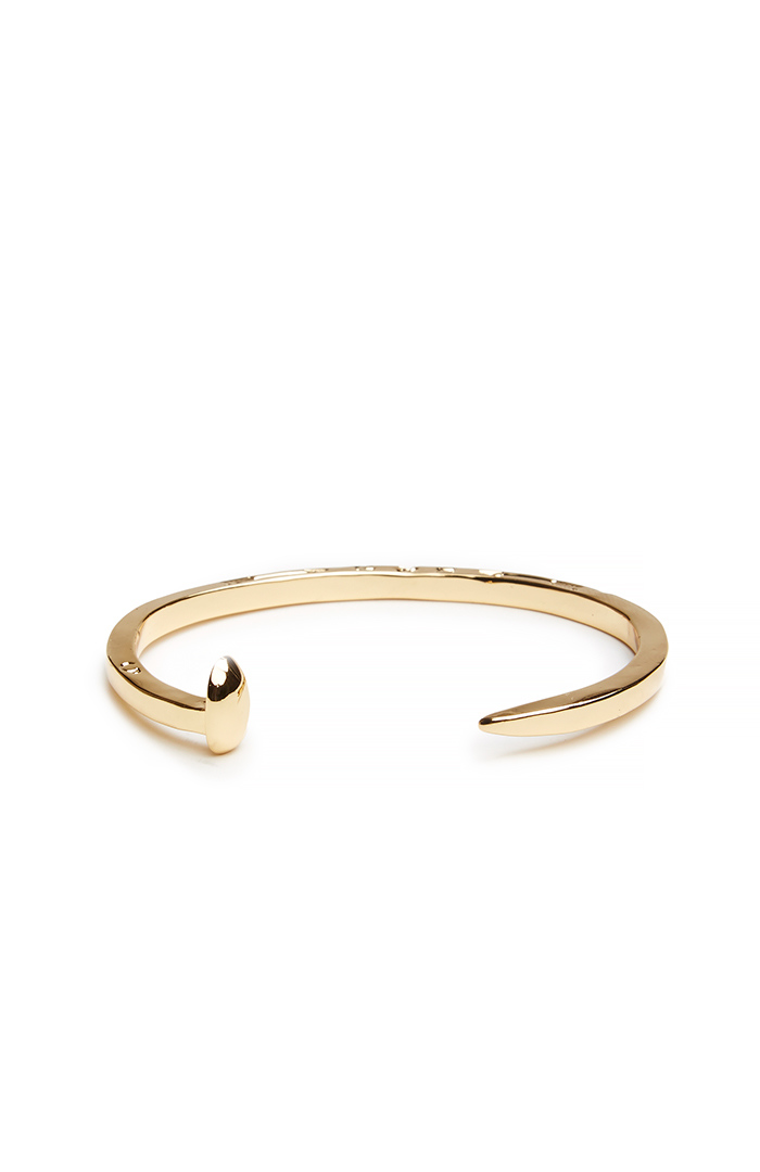 Giles & Brother Skinny Railroad Spike Cuff Bracelet in Gold | DAILYLOOK