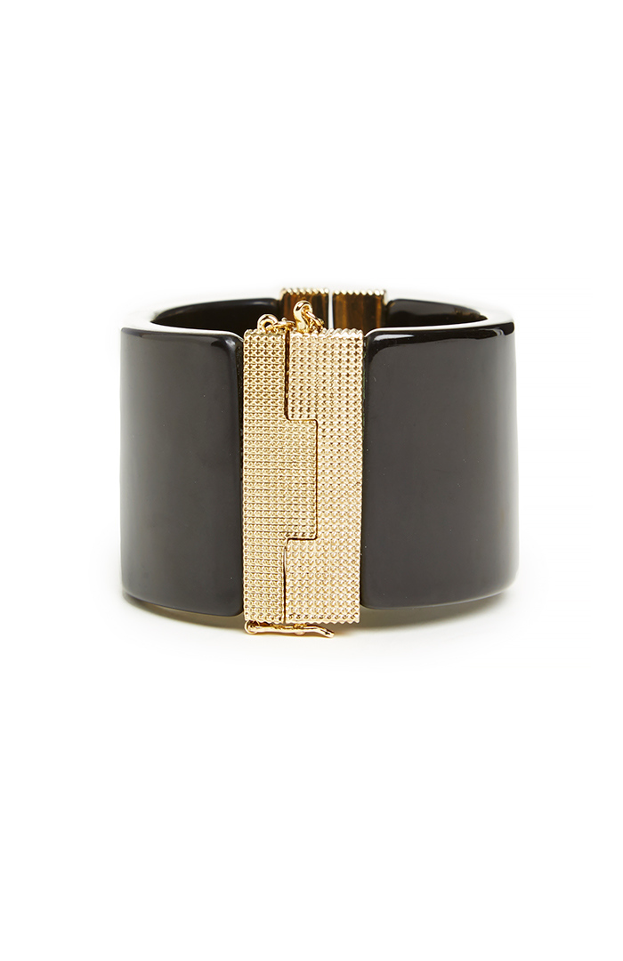 House of Harlow 1960 Classic Resin Cuff Bracelet in Black | DAILYLOOK