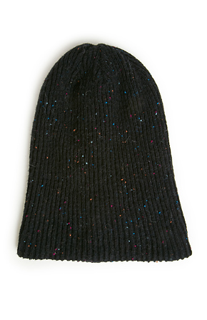 Rainbow Speckled Beanie in Black | DAILYLOOK