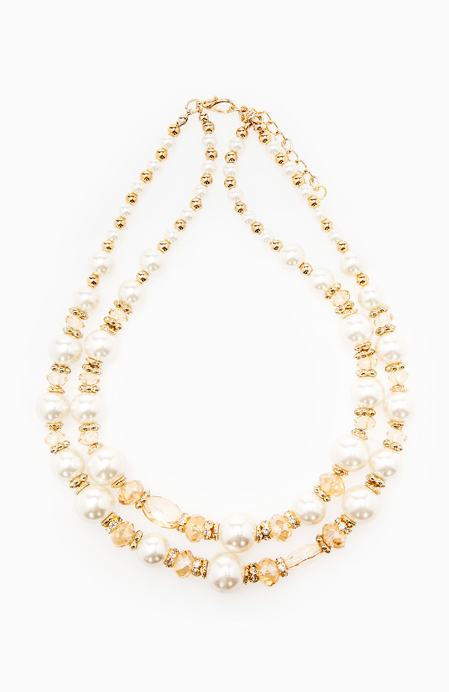 Sparkling Pearl Necklace in Ivory | DAILYLOOK