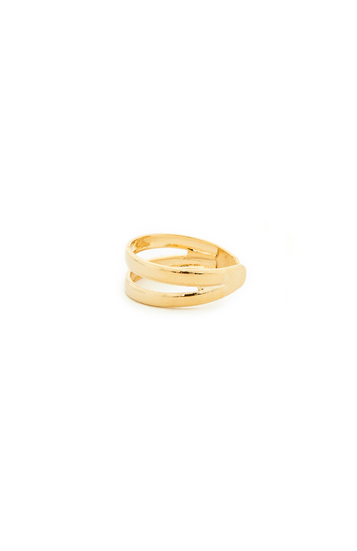 Double Band Midi Ring in Gold | DAILYLOOK