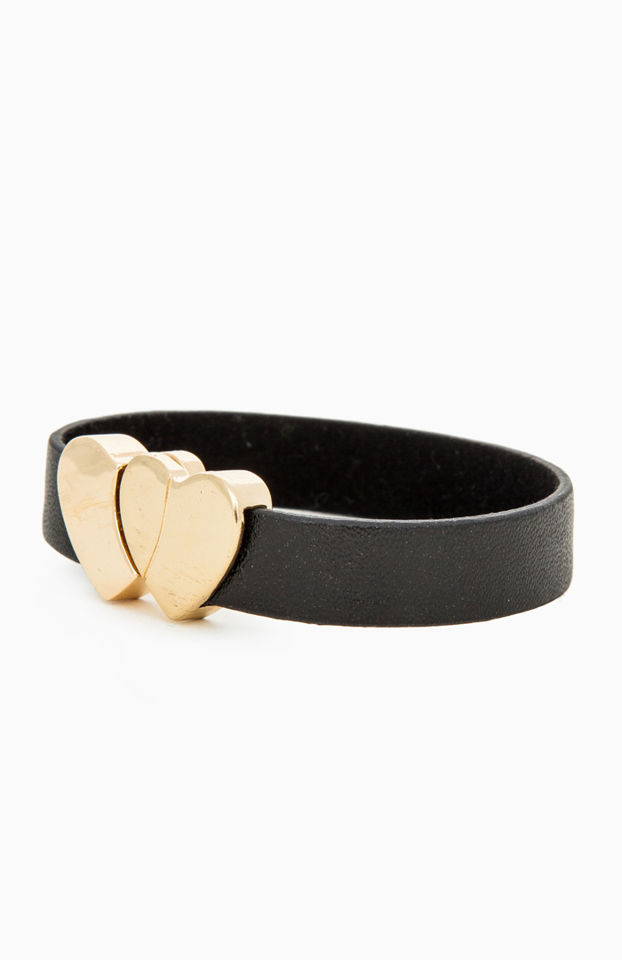 Connected Hearts Bracelet in Black | DAILYLOOK