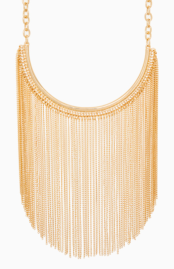 Chain Fringe Bib Necklace In Gold DAILYLOOK