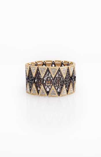 Embellished Diamond Pattern Bracelet Slide 1