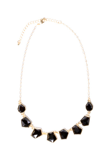 Black Faceted Diamond Necklace Slide 1