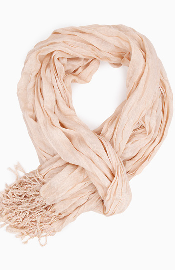 Beige Tassel Edge Scarf Slide 1