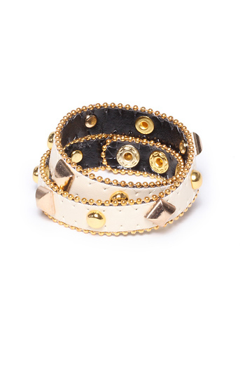 Studded Ivory Wrap Bracelet Slide 1