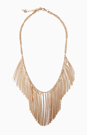 Gold Tassel Statement Necklace Slide 1