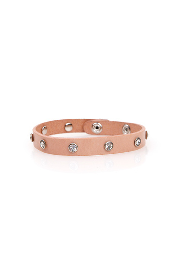 Pink Leather Bracelet Slide 1