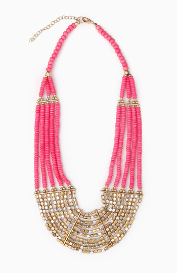 Tribal Beaded Statement Necklace Slide 1