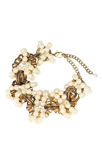 Chain Linked Adjustable Pearl Bracelet Slide 1