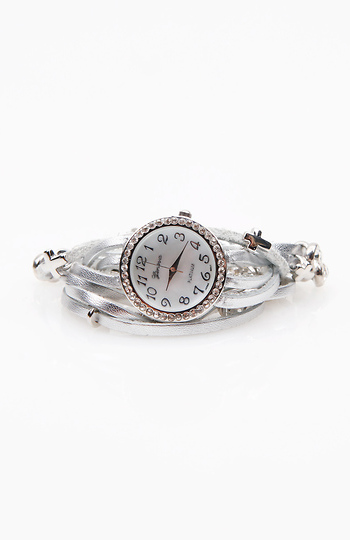 Silver Sparkle Wrap Watch Slide 1