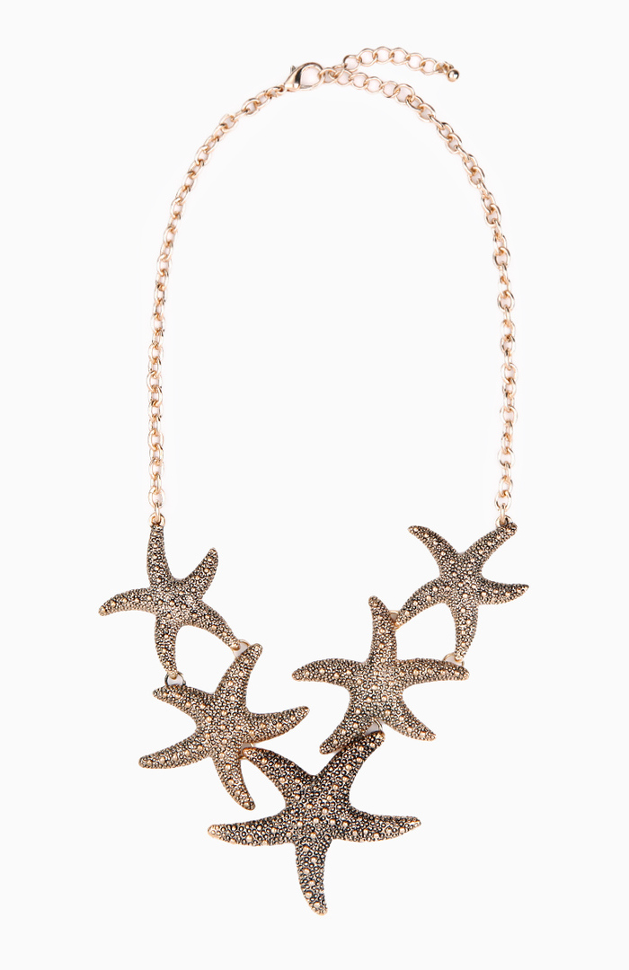 Textured Starfish Necklace in Gold | DAILYLOOK