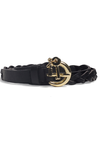 Thin Black Braided Belt Slide 1