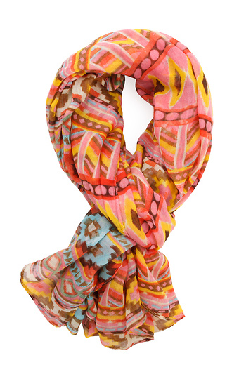 Colorful Tribal Print Light Scarf Slide 1