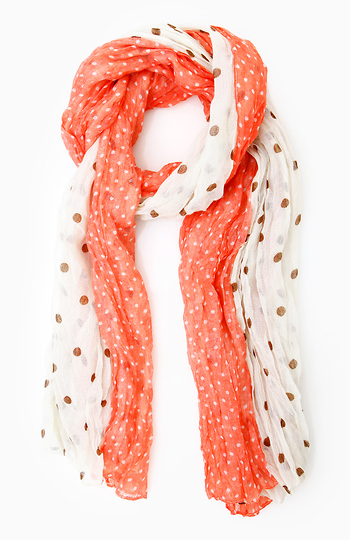 Two Panel Polka Dot Scarf Slide 1