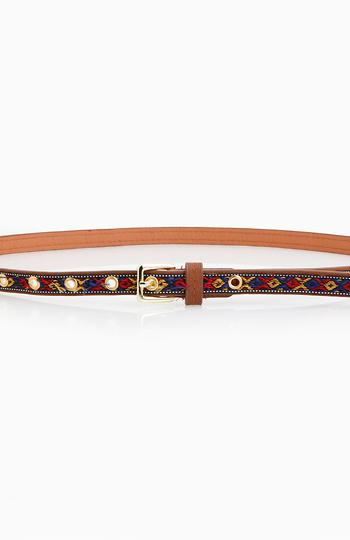 Ikat Embroidered Belt Slide 1