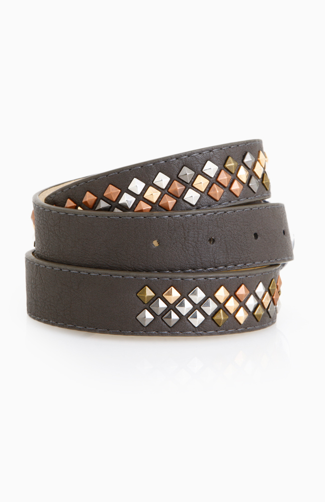 Multicolor Studded Belt in Grey | DAILYLOOK