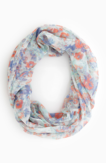 Floral Print Infinity Scarf Slide 1