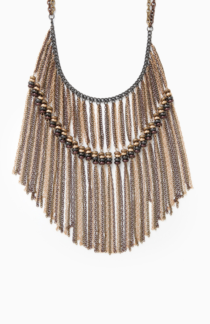 Bohemian Fringe Necklace in Gold | DAILYLOOK