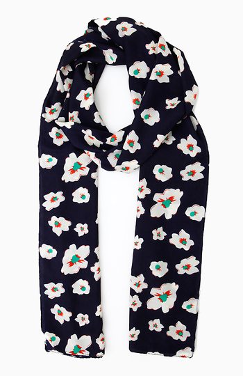 Smooth Flower Print Scarf Slide 1