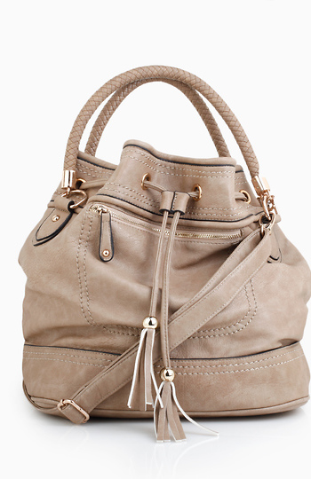 Braided Handle Bucket Bag Slide 1