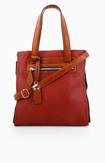 All Bases Covered Tote in Burgundy | DAILYLOOK