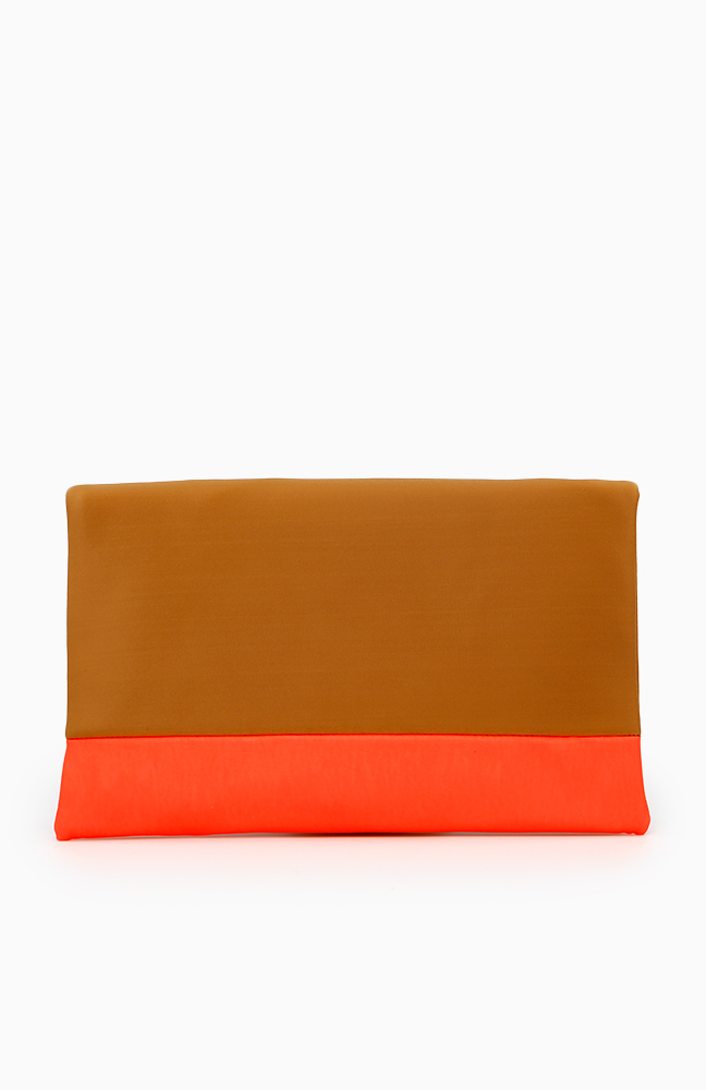 neon orange clutch