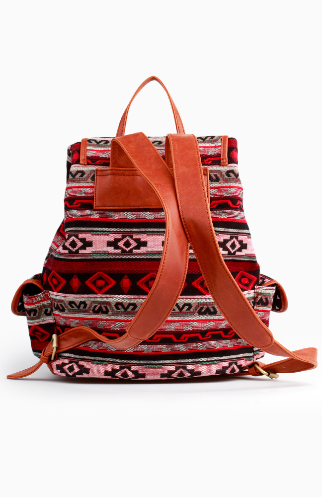 Tribal Print Backpack in Red | DAILYLOOK