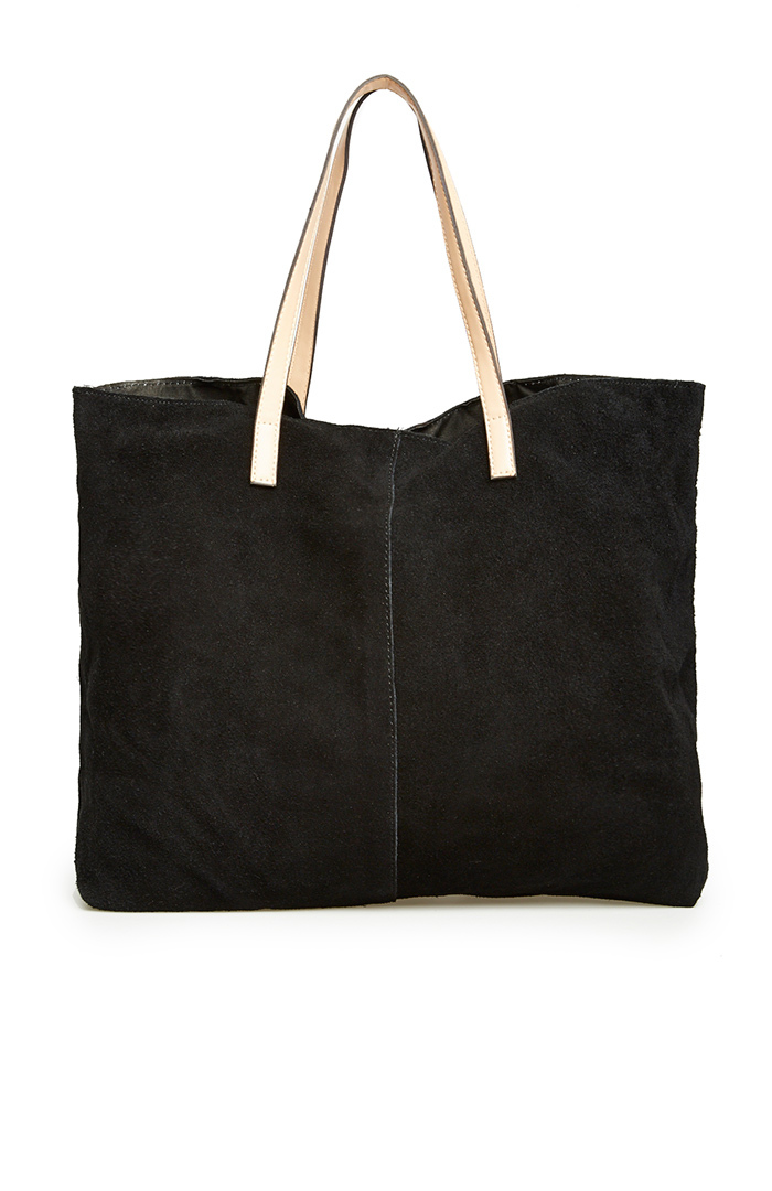 Classic Suede Tote in Black | DAILYLOOK