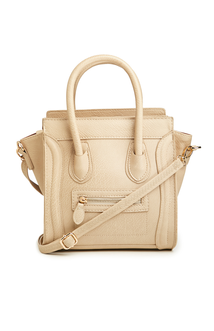 DAILYLOOK Mini Structured Handbag in Beige | DAILYLOOK