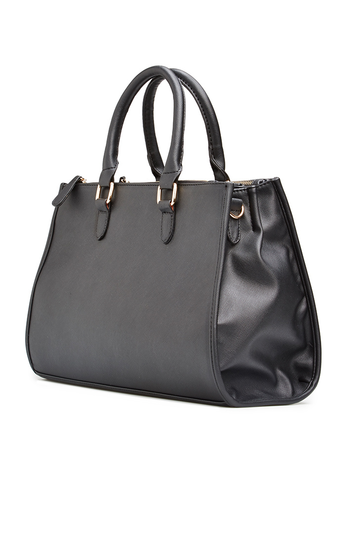 Sleek Divider Handbag in Black | DAILYLOOK