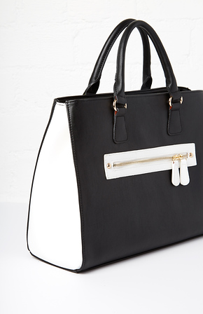 Monte Vegan Leather Colorblock Structured Tote