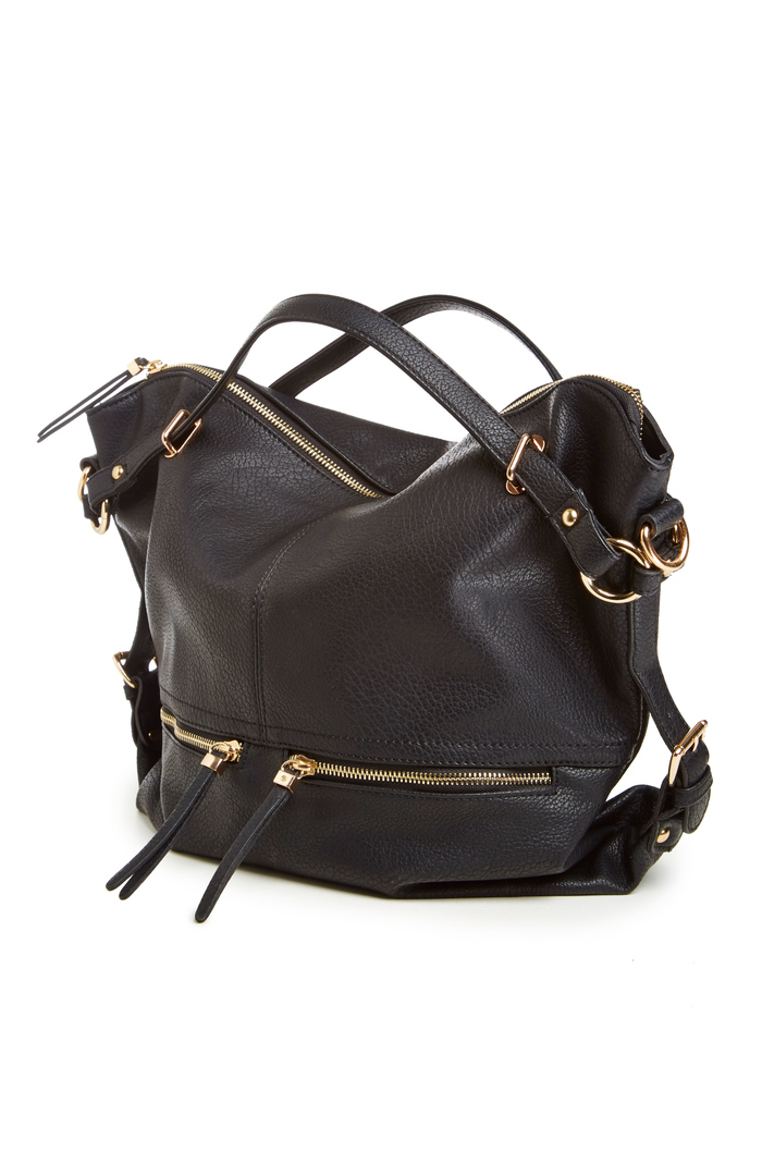 Sadler Vegan Leather Shoulder Bag in Black | DAILYLOOK