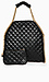 Chain Trim Quilted Tote Thumb 1