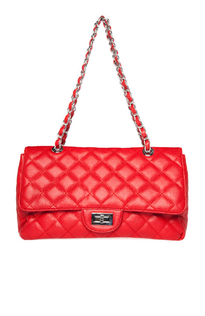 red quilted handbag