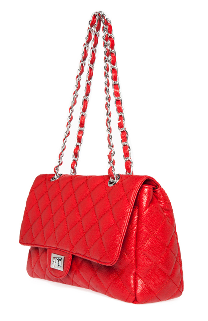Coco Quilted Large Handbag in Red | DAILYLOOK