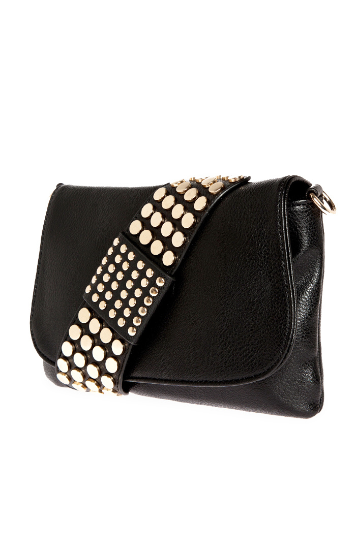 Studded Strip Purse in Black | DAILYLOOK