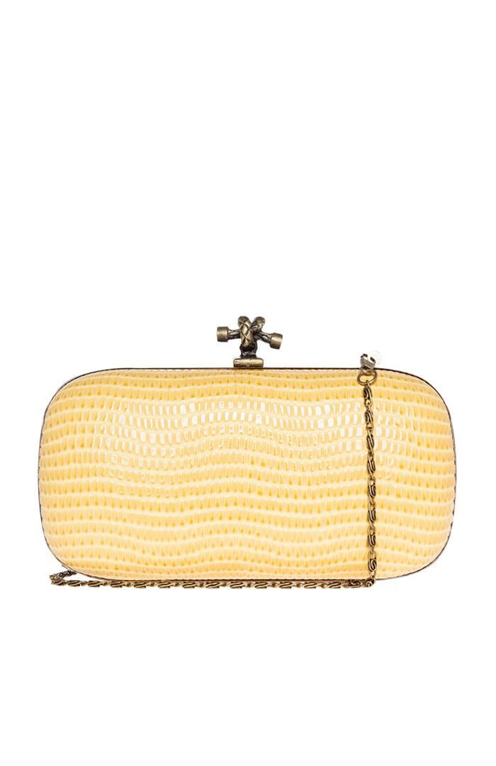 Embossed Box Clutch in Yellow | DAILYLOOK