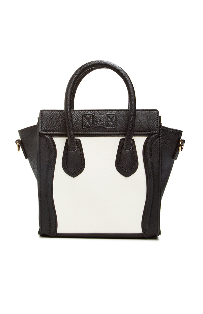 DAILYLOOK Mini Structured Handbag in Black/White | DAILYLOOK