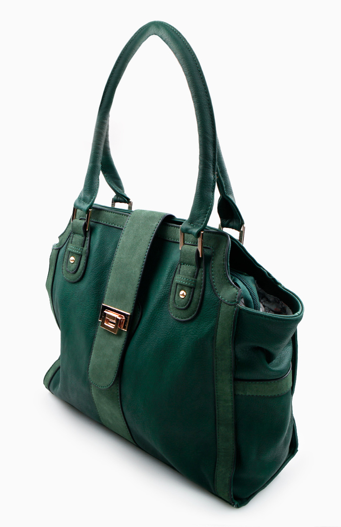 Structured Handle Bag in Green | DAILYLOOK