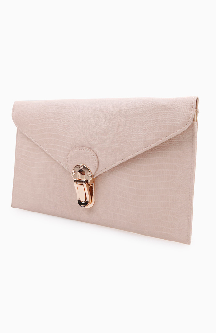 Beige Envelope Clutch by Handbag Republic