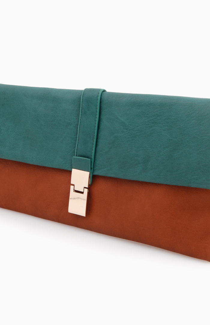 camel suede clutch