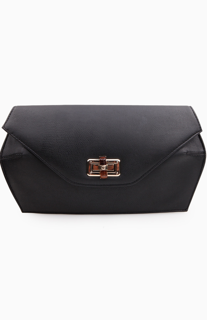 classic black clutch