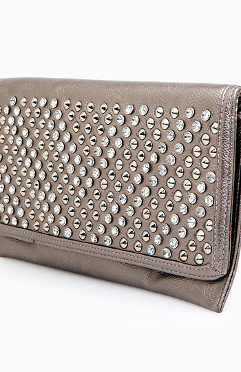 black clutch with silver studs