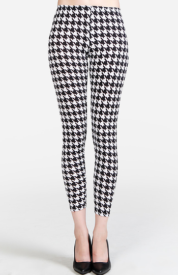 Houndstooth Printed Leggings Slide 1