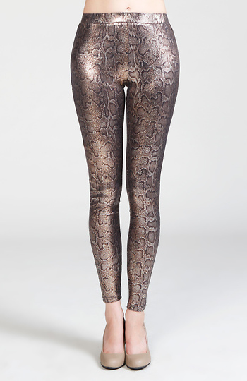 Shiny Snake Print Leggings Slide 1