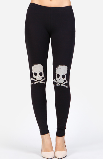 Skull Kneecap Print Leggings Slide 1