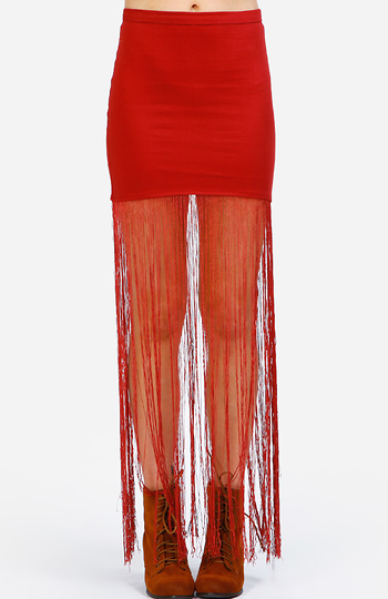 Waterfall Fringe Skirt Slide 1